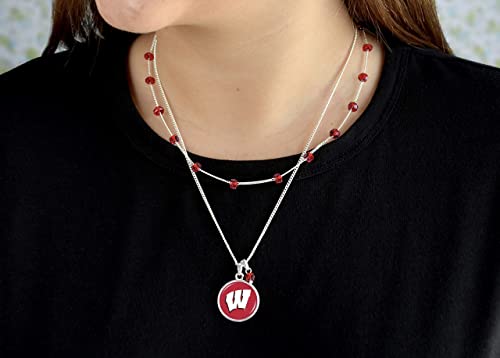 From the Heart Wisconsin Badgers Ivy Necklace Silver Chain Jewelry Gift UW2