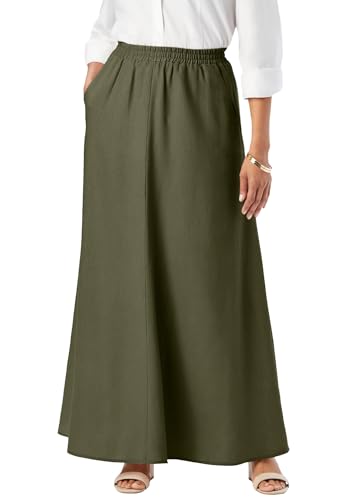 Jessica London Women's Plus Size Linen Maxi Skirt