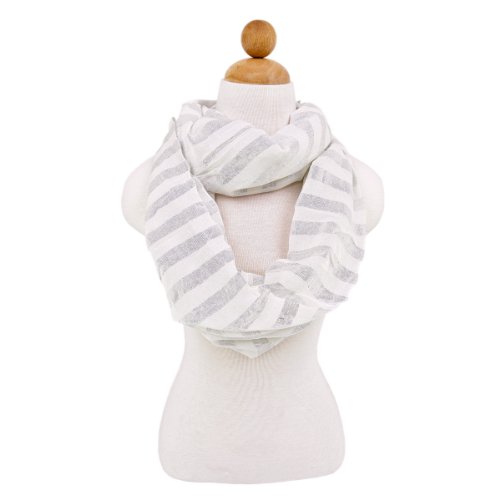 Premium Striped Glitter Infinity Loop Fashion Scarf - Diff Colors Avail3