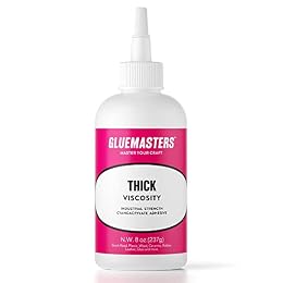 Professional Grade Cyanoacrylate (CA) Super Glue by GLUE MASTERS - Extra Large 8 OZ (226-gram) Bottle with Protective Cap - Thick Viscosity Adhesive for Plastic, Wood & DIY Crafts