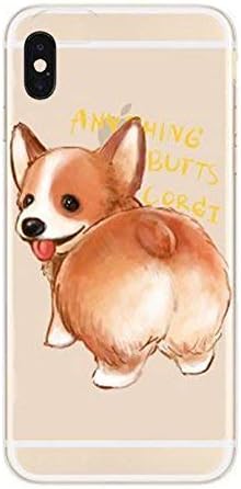 SURELOCK IDEAS Compatible with iPhone XR, Cartoon Anime Animated Pembroke Welsh Corgi Japanese Dog Pet Pug Puppy Series Transparent Translucent Flexible Silicone Clear Cover Case