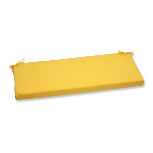 Pillow Perfect Outdoor Fresco Yellow Bench Cushion by Pillow Perfect