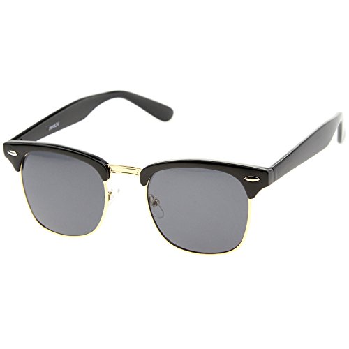 zeroUV Premium Half Frame Horn Rimmed Sunglasses with Metal Rivets2