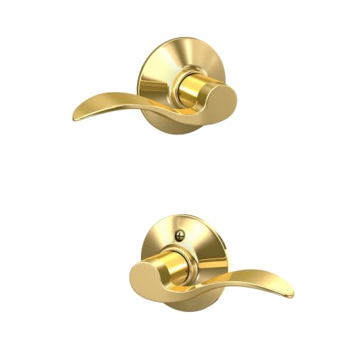 SCHLAGE Accent Hall/Closet Passage Door Handle, Reversible, Bright Brass - image 1
