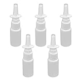 AUEAR, Plastic Spray Bottle Refillable Plastic Mist Nose Nasal Sprayer Bottles Empty Refillable Nasal Spray Bottles Spray Bottle Refillable Plastic Mist Nose Nasal Sprayer White Color (5 Pack, 20 ml)
