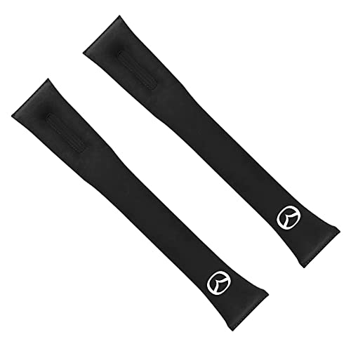 マツダ シートコンソール アテンザ アクセラ CX-3 CX-4 CX-5 CX-8 デミオ サイドクッション センター スボーツ式 隙間クッション シートサイド PUレザー カーシートギャップフィラー 2本セット 刺繍ロゴ入り小物入れ 落下防止