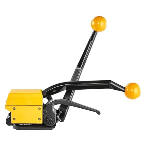 Steel Strapping Tool A333 Heavy Duty Sealless Combination Banding Tool, Manual 3-in-1 Tensioner Crimper Cutter with Alloy Cutter for 1/2