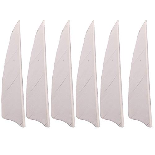 ZSHJGJR 50pcs 3\" 4\" 5” Shield Cut Archery Fletches Arrow Feathers Turkey Feather Right/Left Wing for DIY Hunting Arrows Accessories (Right Wing, White, 3 Inch)