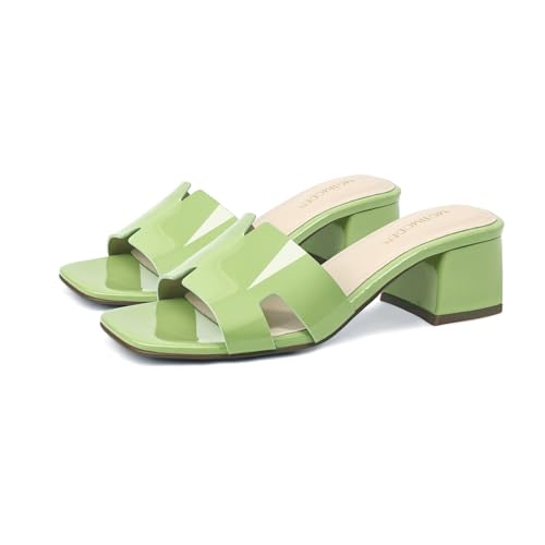 Image of Women's Chunky Open Toe Low Block Heels Kitten Dressy Heels for Women Low Heel Sandals for Women Summer Comfy Heels