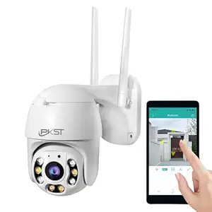 PKST Full HD Color Night Vision WiFi Home Office Outdoor Waterproof IP Security Camera 1080p 2 Way Communication 360 Degree Rotation Smart Motion Humanoid Detection Alarm Alert. (PTZ)