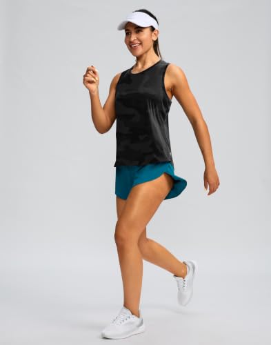 Image of Women's Workout Tops Racerback Athletic Tank Tops Sleeveless Loose Fit Yoga Running Gym Shirts for Women