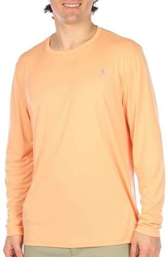 Reel Legends Mens UPF 50+ Solid Reel-Tec Long Sleeve Shirt Large Peach