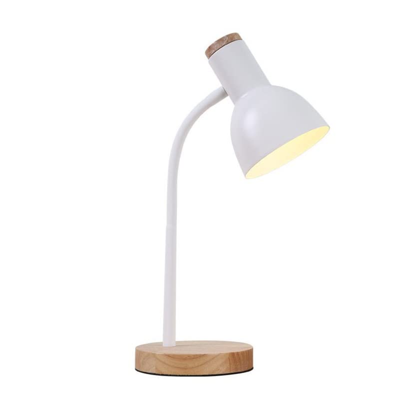 Genérico FLEXO NORDICO BOMBILLA E27 LED BLANCO METAL BASE MADERA, LAMPARA ESCRITORIO CON TUBO FLEXIBLE