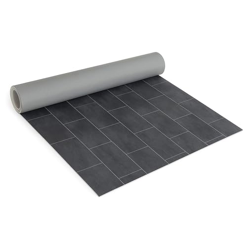 Internethandel Pfordt CV Bodenbelag Vinyl Fliesen Optik Dunkelgrau, 100x100 cm, pflegeleichter PVC Vinylboden, Meterware für Küche und Wohnzimmer Internethandel Pfordt CV Bodenbelag Vinyl Fliesen Optik Dunkelgrau, 100x100 cm, pflegeleichter PVC Vinylboden, Meterware für Küche und Wohnzimmer
