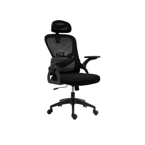 Generico Sedia Ergonomica da Ufficio con Altezza Regolabile Braccioli Pieghevoli Nero SEDIA1-NERO