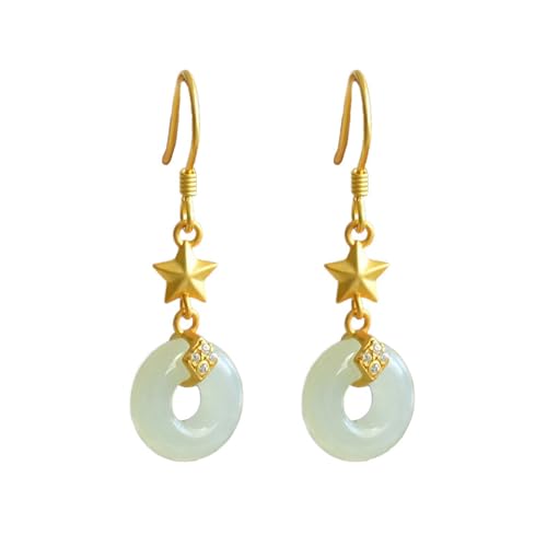 Boucles d'oreilles jade de Hetian cadeau de Saint-Valentin pour femme