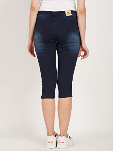 Image of Skinny Fit Women Denim Capri
