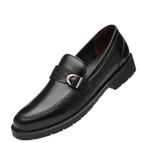 Men Leather Oxford Dress Shoes Slip On Business Classic Round Toe Lace Up Comfortable Updated Style