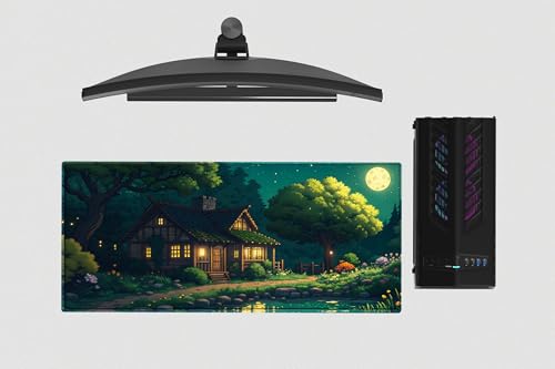 Image of Valley Night Premium Desk Mat | Anti-Skid | Anti-Slip | 80 x 30 cm | Laptop Mat for Work from Home /Office /Gaming- Extended Mouse pad and Keyboard Desk mat