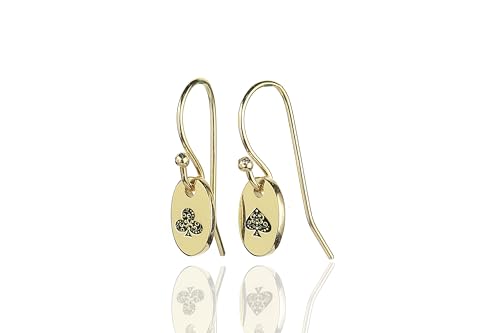 Boucles d'oreilles ovales personnalisées or poker, cadeau gravé idéal