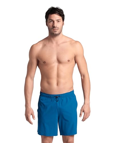 ARENA Men's Evo Solid Beach Boxer Swim Trunks with Pockets Anti-Chafe Mesh Brief