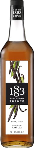 Image of 1883 French Vanilla Syrup - Premium French Flavoring Syrup for Coffee, Lattes, Iced Coffee, Cocktails & Desserts - 1L Glass Bottle, Made in France