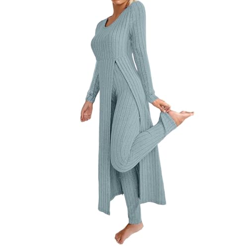 Conjunto femenino de pantalón y chaqueta cómodo con abertura lateral para evitar la rigidez