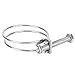 5PCS 304 Stainless Steel Double Wire Hose Clamp, Adjustable Tube Clip with Galvanizing for Industrial and Household Use (59-65mm)