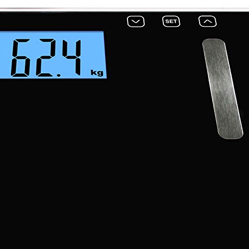 Beurer BF179 - Báscula digital diagnóstica con calculo IMC, de vidrio, pantalla LCD XXL, gran plataforma, 35 x 32.5 x 4.5 cm, 1.5 kg, color negro