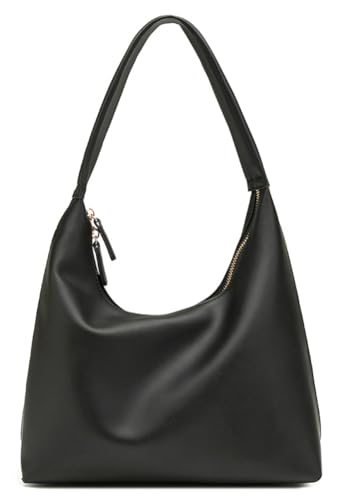 Slouchy PU Leather Hobo Bags Women Trendy Satchel Underarm Shoulder Bag Crossbody Purse College Travel Tote Handbag 2025