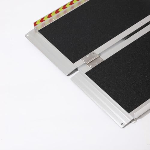 2-8ft Folding Portable Wheelchair Ramp, Non-Slip Aluminum Handicap Access for Home, Doorways, Stairs, Steps, Scooter, 661lbs Capacity (2ft)