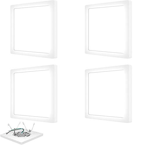 AVANLO 4 Pack 12'' 24W(150W Equivalent) LED Ceiling Light Fixture, Square Light Dimmable, 5000K 1680lm 120V, 3 Easy Installation, for Surface Mount, 3.5-4'' Junction Box, 5-6'' Recessed Can