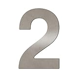 [page_title]-Thorwa® Design Edelstahl Hausnummer aus V2A (fein gebürstet), inkl. Montagematerial/Höhe: 16cm - 160mm (2)