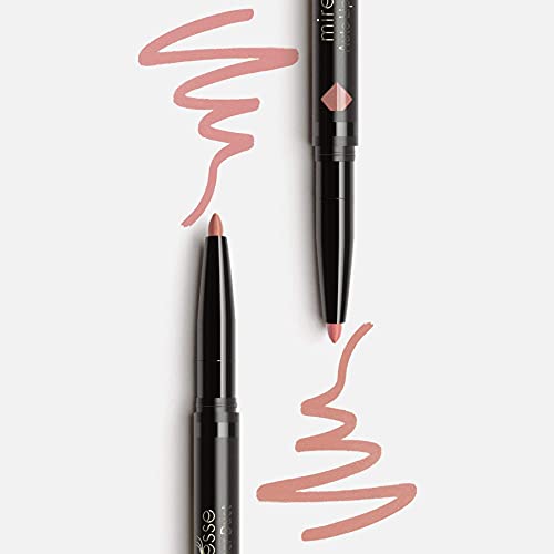 Mirenesse Line Master Auto Lip Liner Duet, 2-in-1 Lip Pencil with Two Rich Nude Colors, Ultra Long Lasting, Rich Pigmented Shade Tones & Hydrating, Vegan & Toxin Free, 5 Natural Nudes 0.02oz