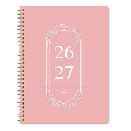 2026-2027 Monthly Planner - 2 Year Monthly Planner 2026-2027, Jan 2026 - Dec 2027, 7" x 9", 2 Year Calendar with 24 Month, Twin-wire Binding, Note Pages, Pink