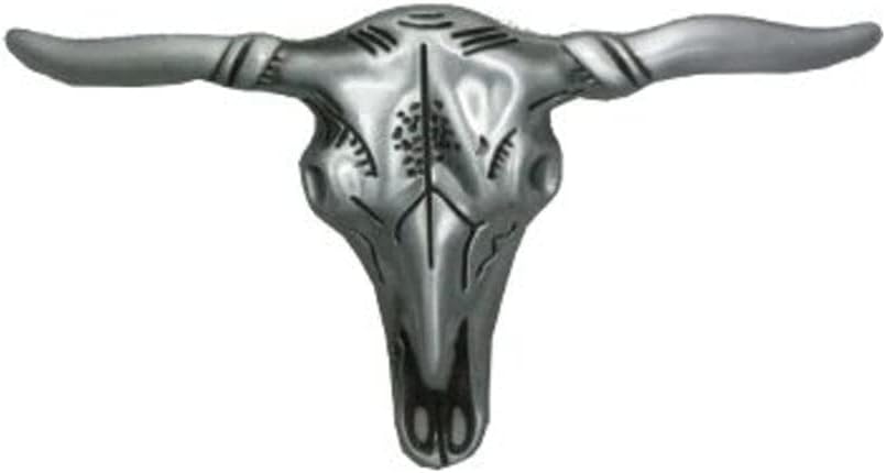 Buckle RageMens Bull Head Skull Belt Buckle Silver