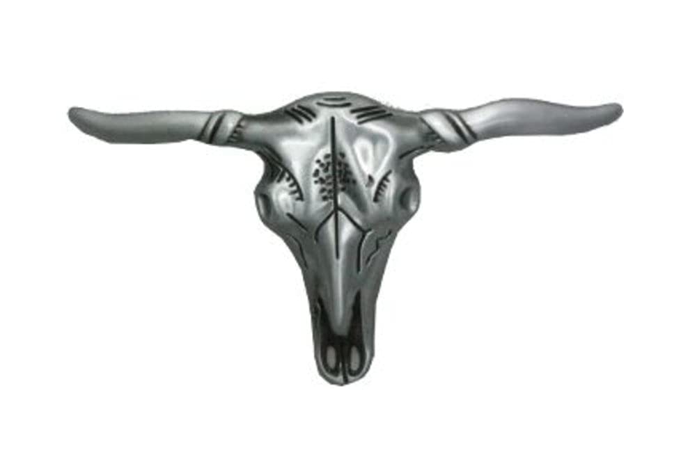 Buckle RageMens Bull Head Skull Belt Buckle Silver