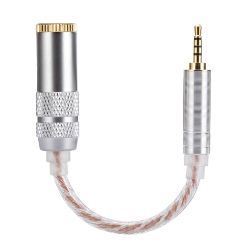 Adaptateur 2.5mm vers 4.4mm en cuivre OCC argenté pour un son Hi-Fi pur
