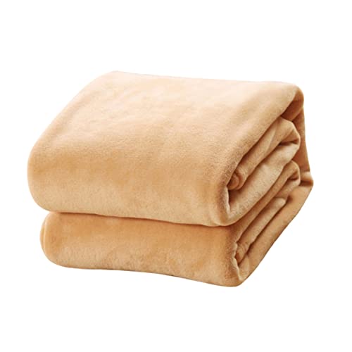 Homoyoyo Coperta in Pile Di Flanella Tinta Unita Lenzuolo Per Letto Coperta Per Divano Colore Naturale