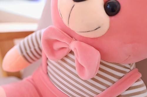 Image of Tickles Cute Teddy with Bow Tie & Cute Outfit Soft Stuffed Plush Toy for Kids Boys & Girls Birthday Gift (Color: Pink Size: 25 cm)