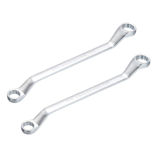 Parts for Machine 2pcs Offset Double Box End Wrench 14mm x 17mm Metric 12 Point Chrome Plated (#CN-250924-03539)