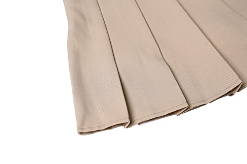 Hoerev Beige Mini Plaid Pleated Skater Tennis School Uniform Skirt With Lining Shorts,Us 6 #TOP4
