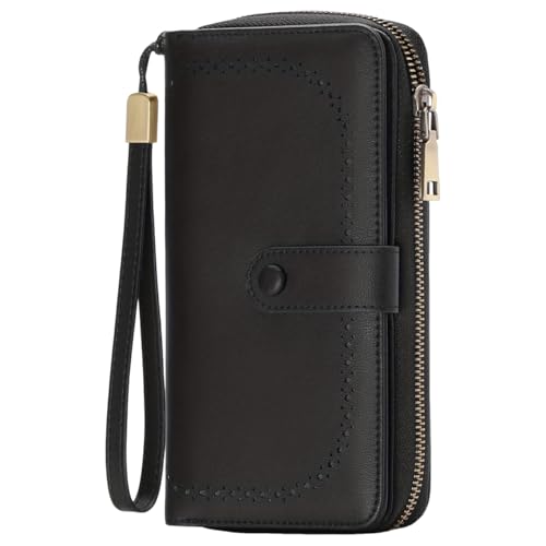 Wallet Women, Women's RFID Blocking Long Wallet for Women, Daily Use & Gifting (Black)