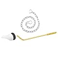 Jwodo Toilet Handle Replacement Kit, Side Mount Toilet Trip Levers with Seal Gasket and Nut, with Stainless Steel Flapper Chains, Universal Replacement for Most Toilets (White)