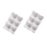 Hershuing 2PCS Ceramic Egg Holder, 6 Cups Chicken Egg Trays, Egg Storage Organizer For Refrigerator...