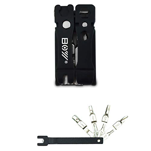 19 In 1 Bike reparatieuitrustingen Keychain Removal Tools schroevendraaiers bandenlichter Wrench Fiets Folding Multi… - Image 5