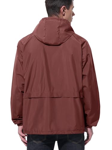 Image of UIQUR Mens Rain Jacket Raincoat Windbreaker Running Waterproof Lightweight Packable with Hood Travel Hiking Cycling