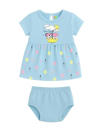 Image of Kuchipoo Baby Girls 100% Cotton Frock and Panty Set - Pack of 3