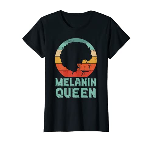 Melanin Queen Retro Black Lives Matter History BLM Women T-Shirt