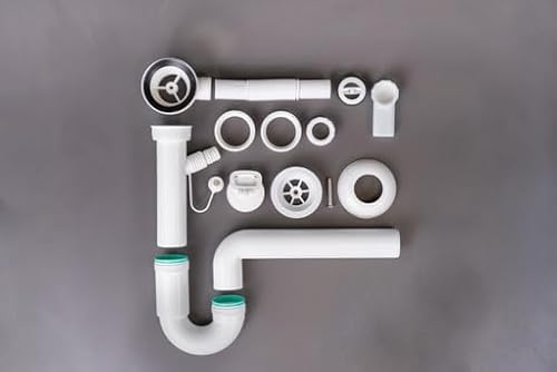 Negrari Auflagewanne aus PP-Kunstharz für Waschbecken, feuchtigkeitsbeständig, beständig gegen Säuren der üblichen Verwendung, Abfluss-Set im Lieferumfang enthalten, für Innen- und Außenbereich, L60 x